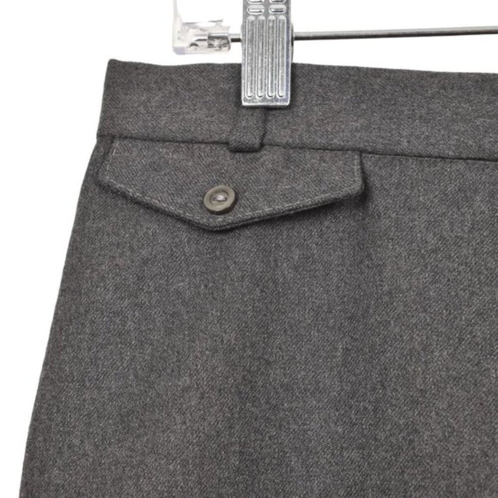 Vintage Allure Wool Grey Midi Skirt Pencil Front Slit Size Medium - Picture 4 of 10